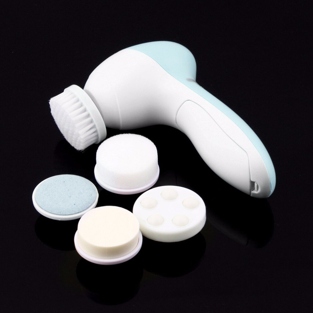1 set 5- i -1 elektrisk tvätt ansiktsmaskin ansikts porrengörare kroppsrengöring massage mini hud skönhetsmassager ansiktstvätt borste