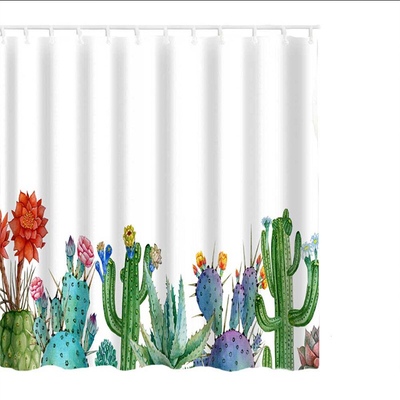 1pc 180 x 180cm gröna blad utskrift duschdraperi bearroom moderna naturliga växtmönster polyester badrumsgardiner: V