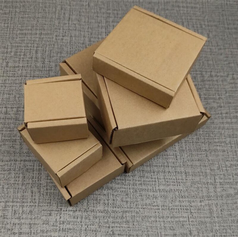 25 stk 10 størrelser små bølgepapkasse tilbehør papir emballage kasser diy blank håndværkskasse pap kurerboks
