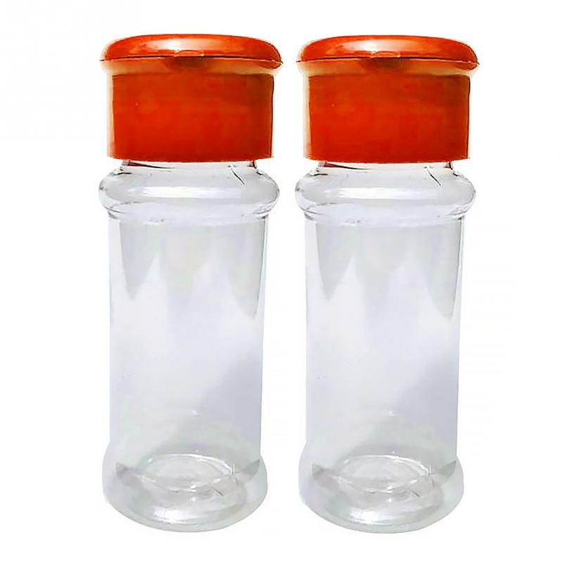 2 stuks Translucent Plastic Kruiden Blikjes Peper Spice Zout Blikjes Box Container Tandenstoker Houder Kitchen Tools Gadget Accessoires: Transparant