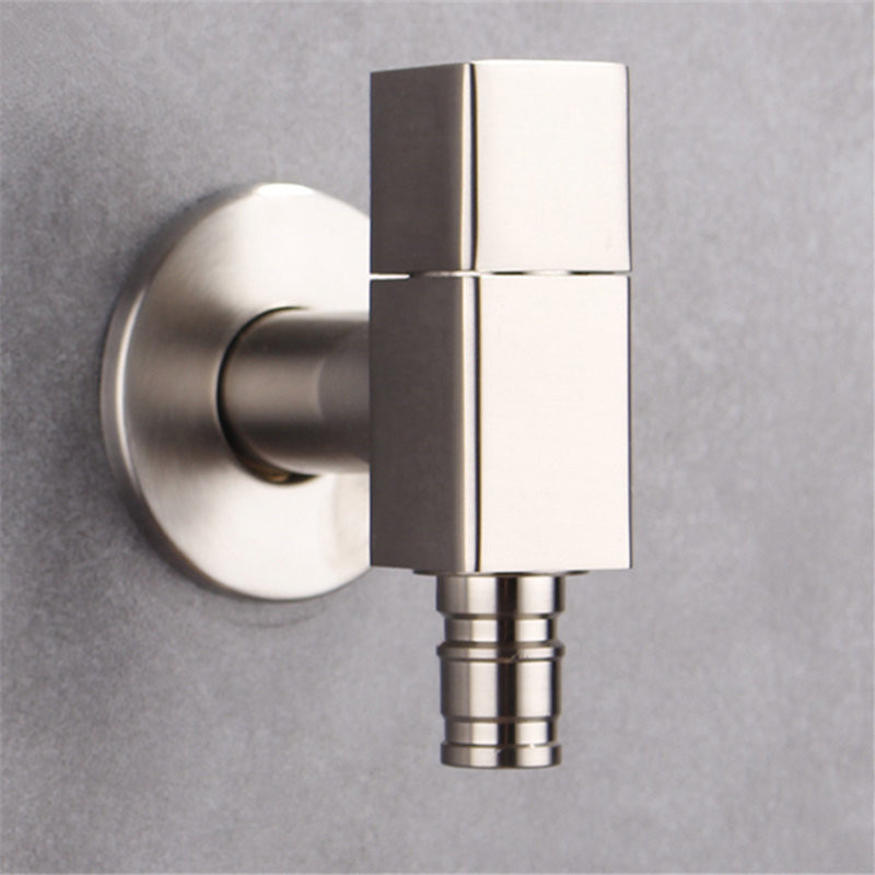 Washing Machine Faucet Stainless steel Sink Toilet Tap Wall Mounted Single Cold Faucet Bibcocks Faucet Nickel Outdoor Faucet: Style 1