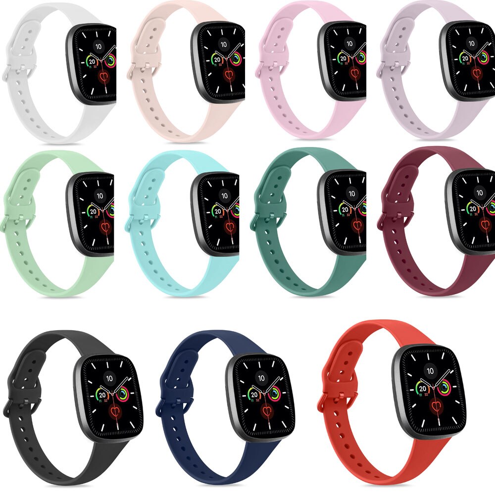 Siliconen Band Voor Fitbit Versa 3 Sence Horloge Band Armband Slim Polsband Vervanging Sport Voor Fitbit Smartwatch Accessoires