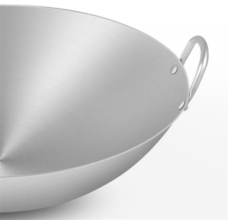 Iron Non coating Woks Gas Cooker Traditional Handmade Pot Huge Manual Forging Wok With Binaural 34/40cm double ear chef fry wok