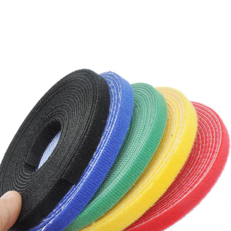 Cintas adhesivas de velcro para sujetar cables, cintas de sujeción reutilizables de doble cara, 5 m/rollo, 10mm