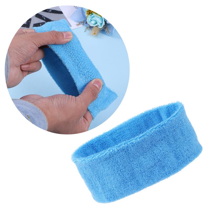 Muñequeras deportivas para Yoga, cinta para el pelo Facial para Spa, cinta para el pelo con cabeza envolvente, toalla ajustable para la cabeza (azul cielo)