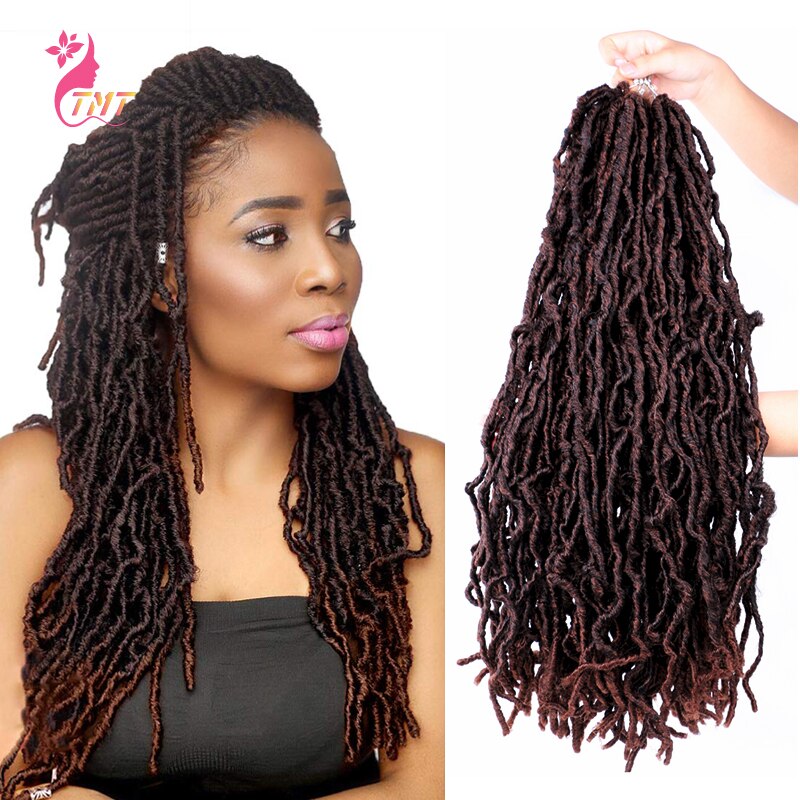 Nu Locs Crochet Hair Extension Synthetic Braiding Hair For Black Women Soft Faux Locs Crochet Braids 24" 20Strands/Pack: T30