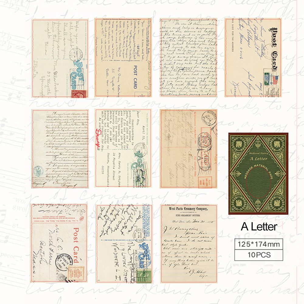Pages de livre rétro médiéval, lot de 10 feuilles, série de poésie du moyen age, Collage de papier matériel DIY, statique d&#39;arrière-plan pour Scrapbooking