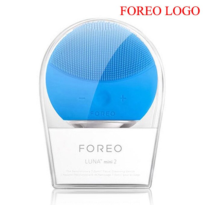 Foreo luna mini 2 limpieza facial silicone escova de limpeza facial, logotipo real de foreo luna, carregamento usb, à prova dwaterproof água, nível 8: BLUE