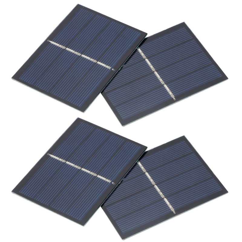 4Pcs Zonnepaneel Opladen 0.65W 2V Diy Zonnepaneel Module Systeem Voor Solar Speelgoed Licht Batterij Opladen 60x80mm