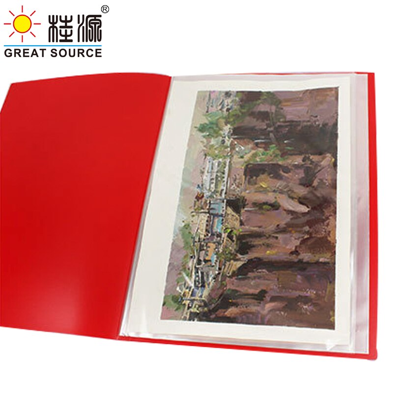 A2 Drawing Presentation Book 30 Transparent Pockets 4K Display Book Fancy Candy Color 575*475mm(22.64"*18.70") (1PC)