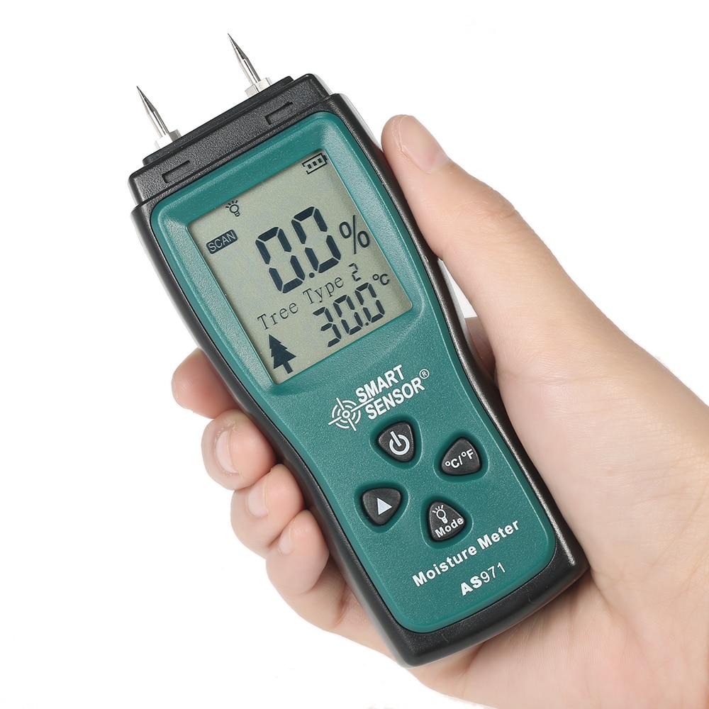 Mini digital Wood Moisture Meter LCD Lumber Damp Meter analyzer timber Moisture Detector Tester 2 Pin Probe Range 2%~70%