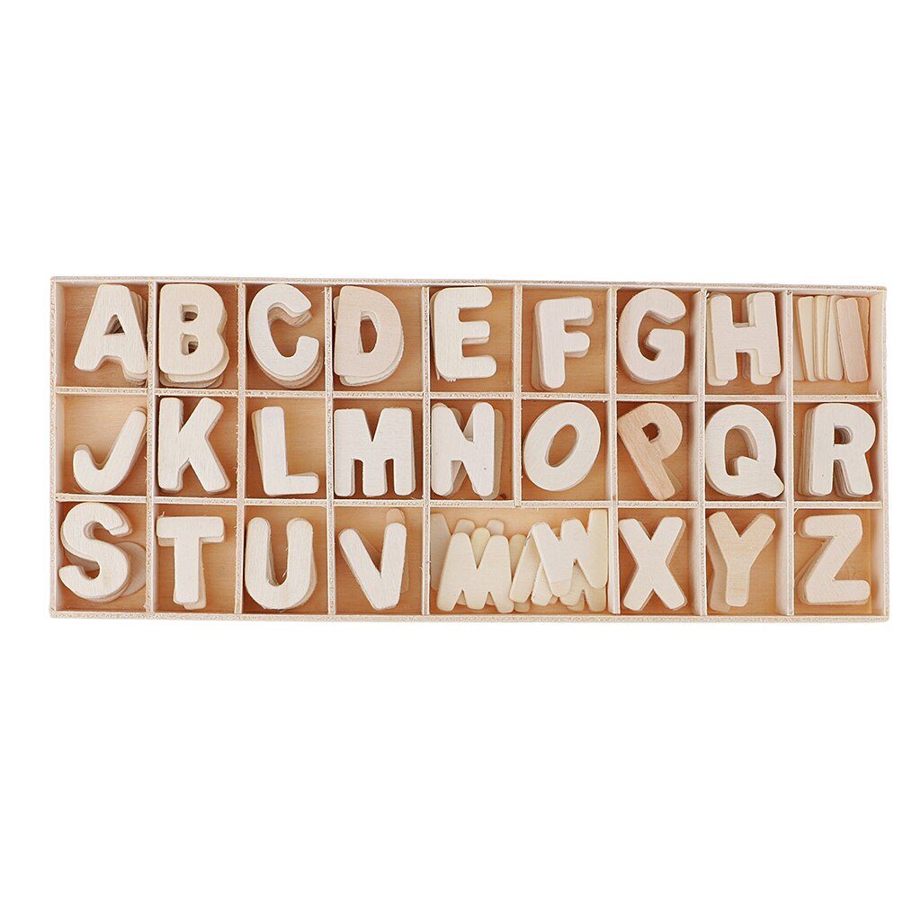 Letras y números de madera Natural para decoración del hogar, letras y números para manualidades DIY, de nombre para de cumpleaños y boda, 130 Uds.