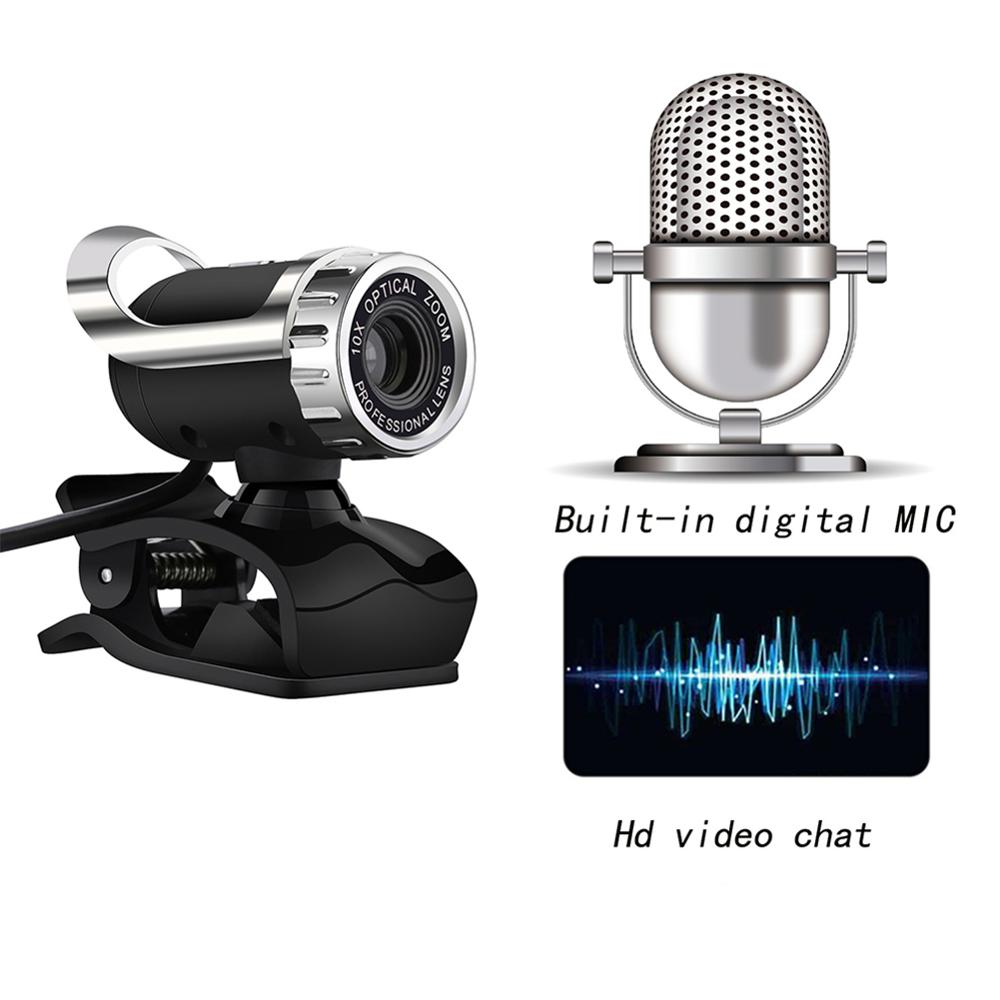 HD USB Webcam Image for Computer PC Desktop Laptop TV Box 360 Degrees Digital Video Webcam with Microphone Clip CMOS