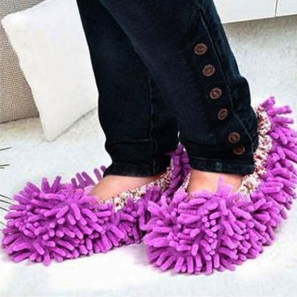 1pcs 5 Kleuren Dust Mop Slipper Huis Cleaner Lui Floor Afstoffen Cleaning Foot Schoen Stofkap Mop Slipper