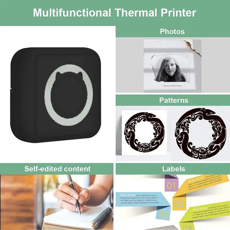 Portable Mini Thermal Printer Wirelessly BT 203dpi Photo Label Memo Wrong Question Printing With USB Cable Imprimante Portable