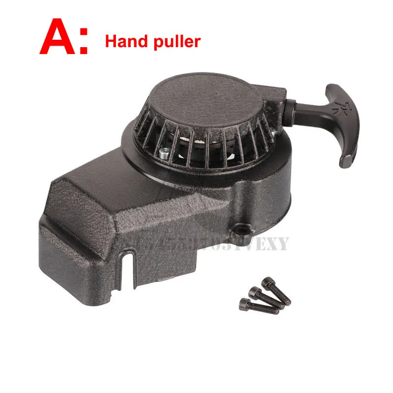 Aluminum pull start recoil starter for 2 stroke 47cc 49cc engine pocket bike mini motorcycle dirt kids ATV quad 4 wheeler: Silver