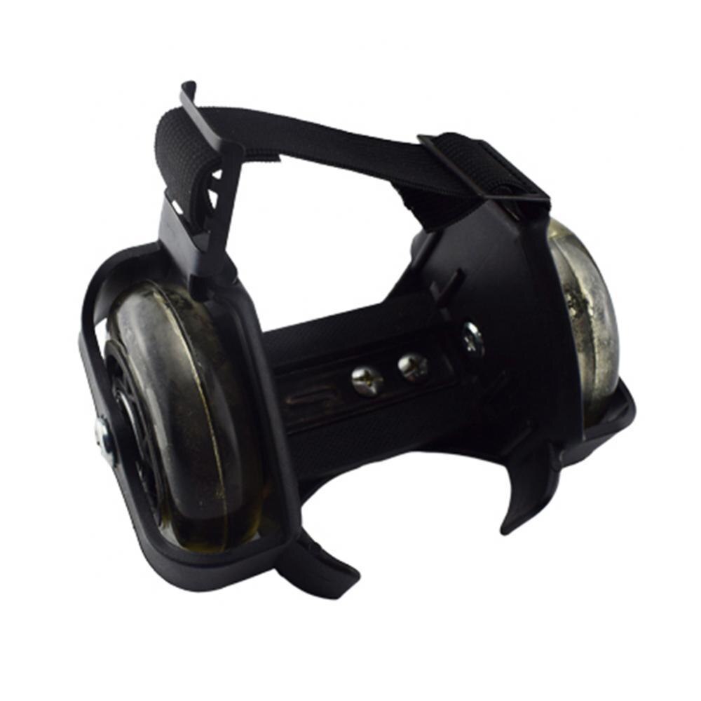 Patines ajustables para niños, zapatos de tacón con luz LED intermitente, para exterior, 2 piezas: Black