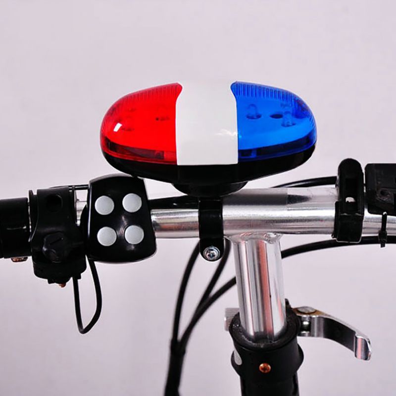6 led 4 tone horn til cykelsirene til børn cykel scooter tilbehør cykelklokker politibil led cykel lys elektronisk