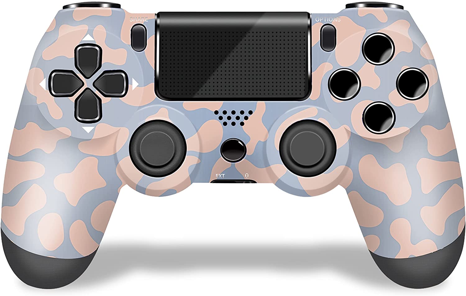 Mando PS4, Mando Inalámbrico para Playstation 4, Controlador Inalámbrico Gamepad Doble Vibración para Playstion 4, Bluetooth Joystick PS4 con Cable y Agarres para el Pulgar: Grey