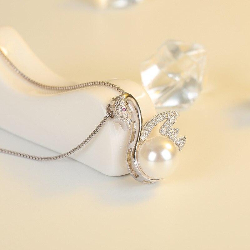 Schwanenperlen-aaa-zirkon-diamanten-edelstein-anhänger-halsketten für damen, weißgold-silber-farbe, choker-schmuck, bijoux