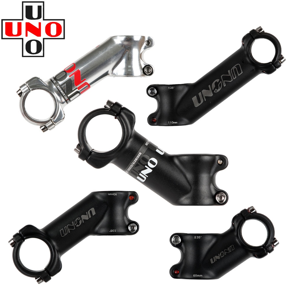 Uno mtb mountainbike racercykel frempind 28.6mm gaffel 25.4/31.8mm 35 grader 70/90/100/110mm cykel frempind sort og sølv