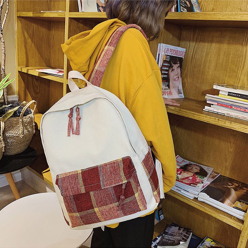Mode Plaid Schooltassen Voor Tiener Meisjes Jongens Schooltas Rugzak Canvas School Rugzakken Kids Kind Tas Reizen Rugzakken