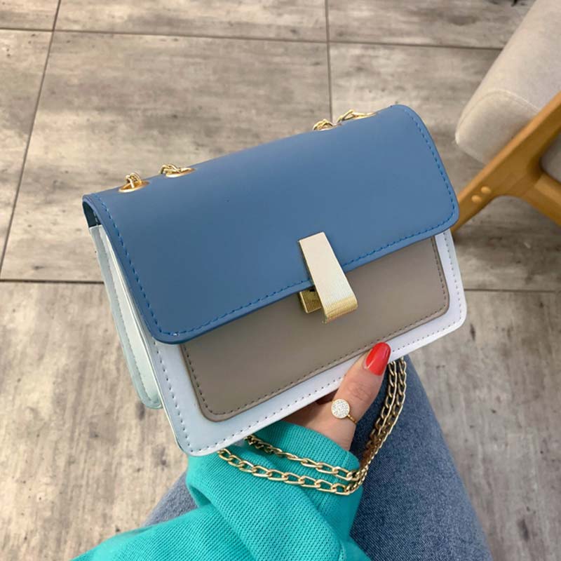 Small Flap Shoulder Bags for Women Crossbody Bag Special Lock Female Travel Handbags and Purse Sac: Blue