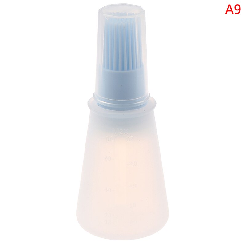 Portable Silicone Oil Bottle with Brush Grill Oil Brushes Liquid Oil Pastry Kitchen Baking BBQ Tool Kitchen Tools for BBQ: Transparent