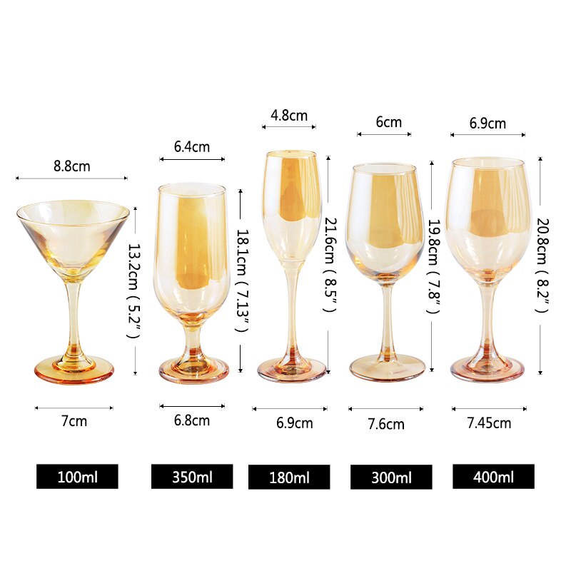 Wine Glass Gold Painting Goblet Glasses Champagne Flutes Cups Home Party Wedding Cocktail Glasses Juice Cup