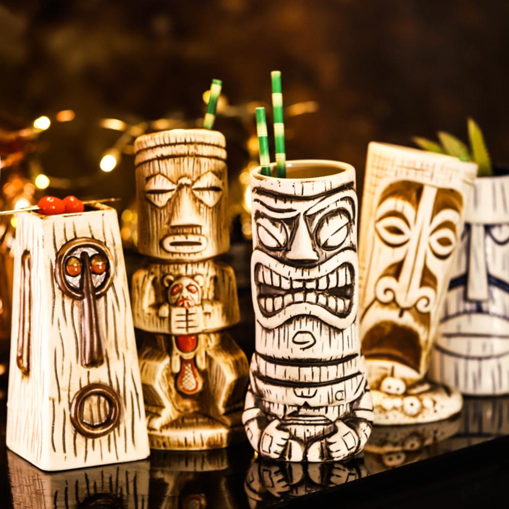 Verre Tiki Mahana Topkapi – 490 Ml – Noir – Pour Cocktails Exotiques – Lavable Au Lave-vaisselle