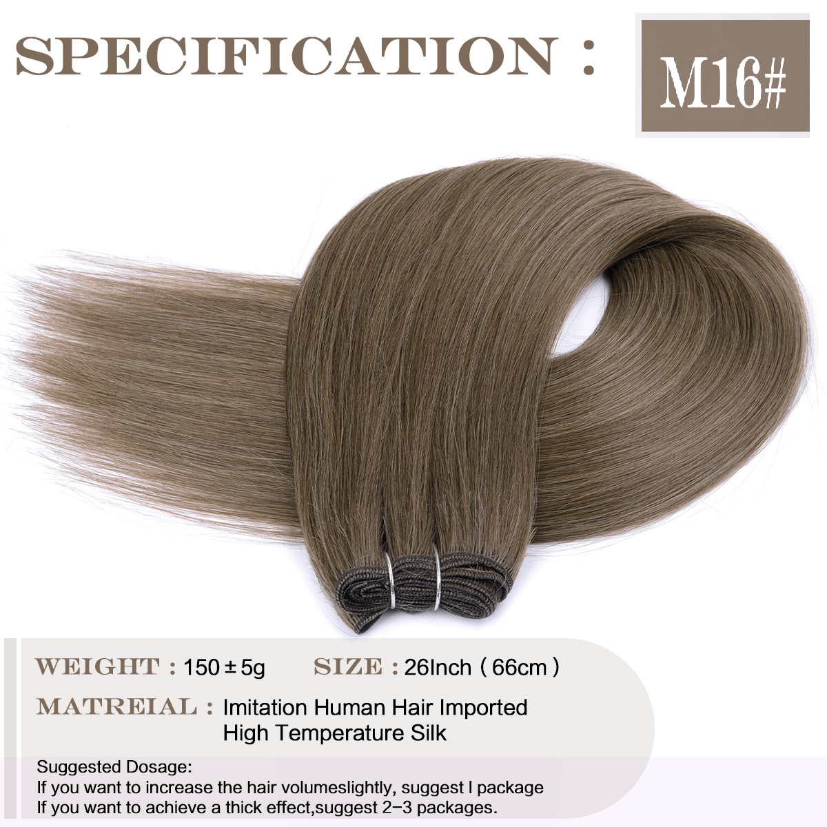 Mechones de pelo ondulado sintético de 26 pulgadas, extensiones de cabello largo Natural de 150g, tejido de pelo liso Yaki para mujeres falsas: 4/30HL