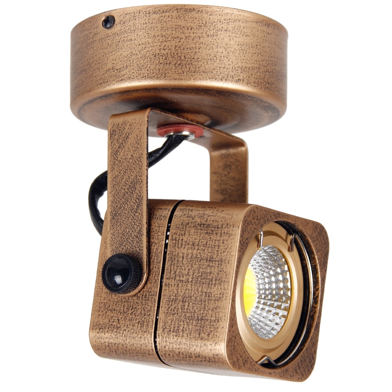Retro LED Surface-Mounted Holofotes, Europeu e Americano Sala, TV Fundo, Luzes de parede, Loja de roupas, Track Lights