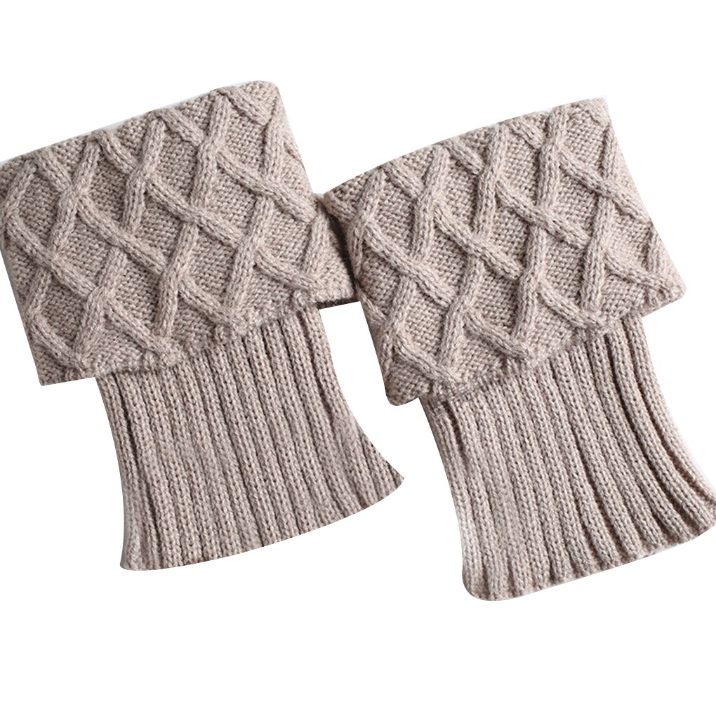 Women Crochet Boot Cuffs Knit Toppers Boot Socks Winter Leg Warmers 1 Pair: NO.9