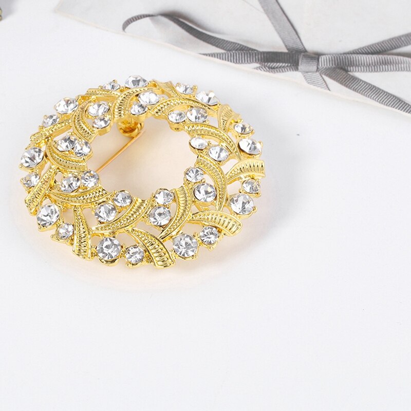 12Pcs Rhinestone Butterfly Flower Wreath Scarf Buckle Brooch Pin Jewelry Set for Women