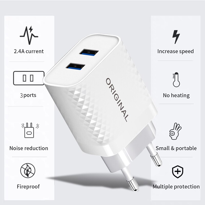 USB Charger Quick Charge Universal Phone Adapter for iPhone Xiaomi Samsung Huawei Mate 30 Tablet Wall Mobile Charge Fast Charger