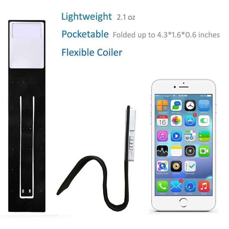 Bærbar ledet-leseboklampe med avtakbar fleksibel klemme usb oppladbar lampe til tenne e-boklesere