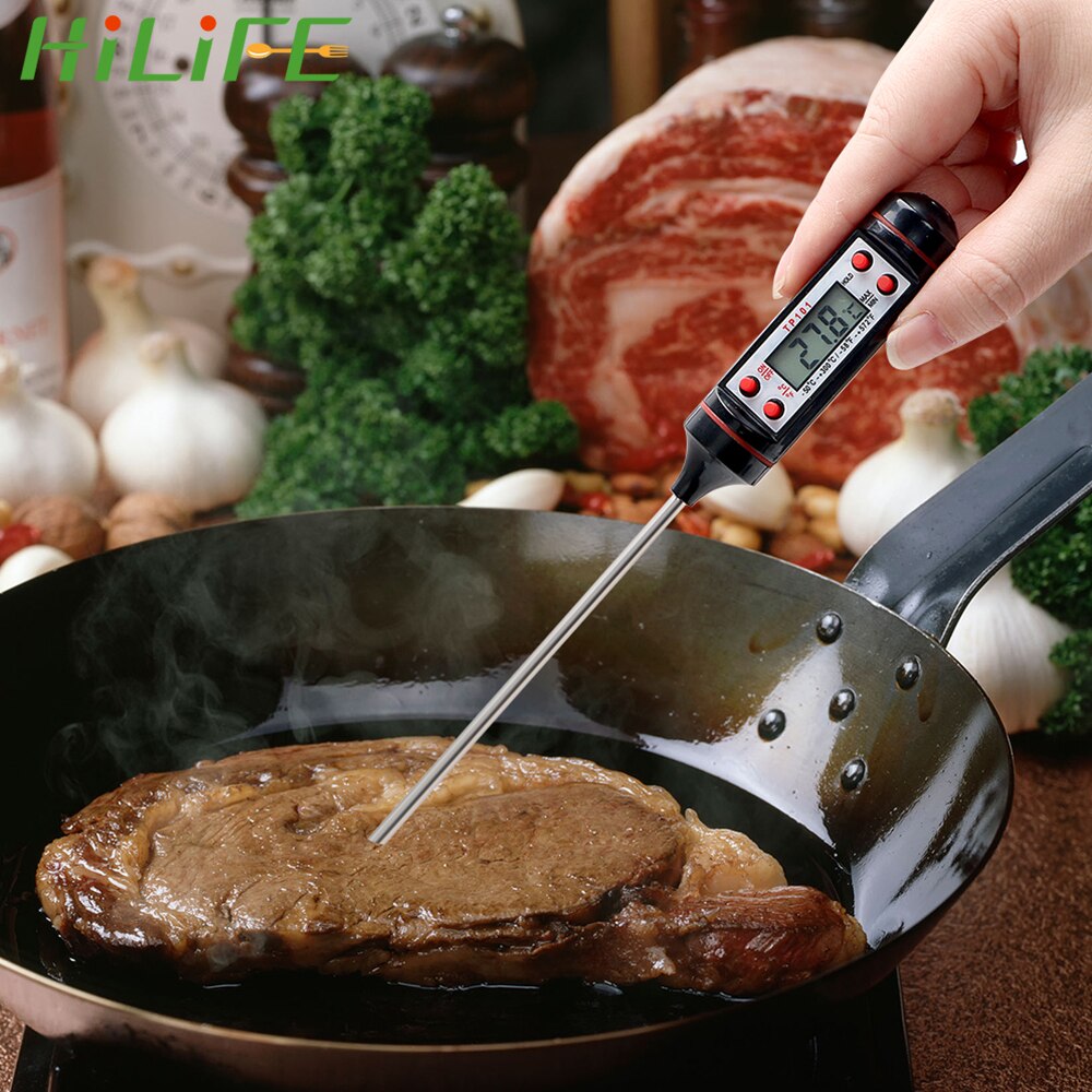 HILIFE Electronic Digital Thermometer Sensor Meat Food Probe Kitchen Cooking Temperature Instrument With Battery BBQ Accessories