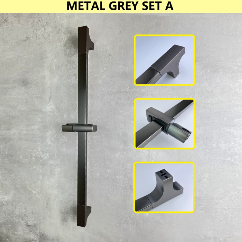 Shower Bar Angel Height Adjustable Sliding Hand Shower Bar Chrome Matt Black Stainless Steel 64cm Bathroom Fixtures: Chrome