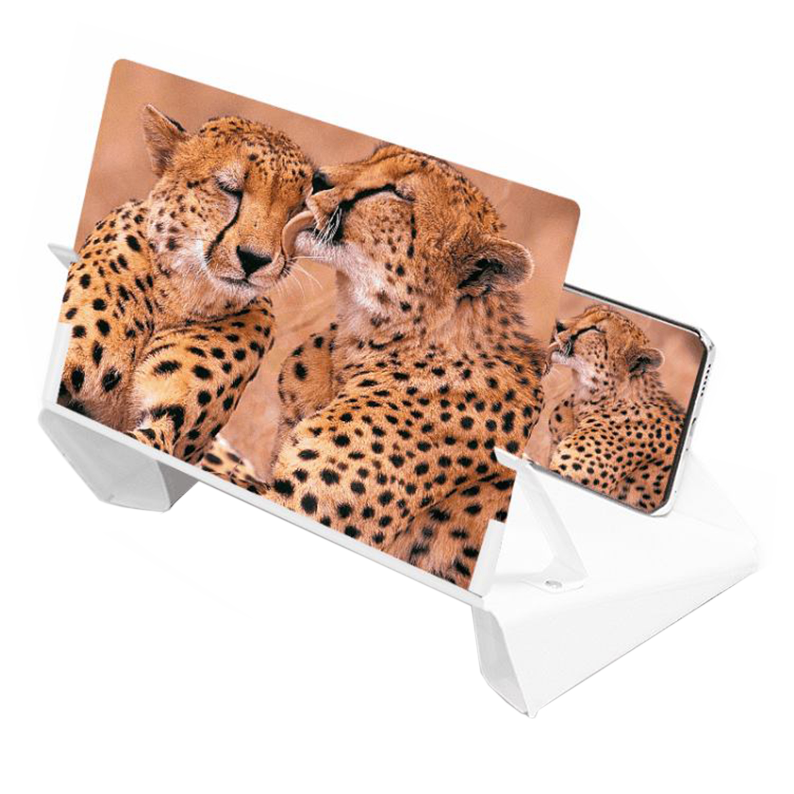 Portable Mobile Phone Screen Magnifier 12 Inch 3D Video Retractable Folding Screen Display Amplifier Expander: white