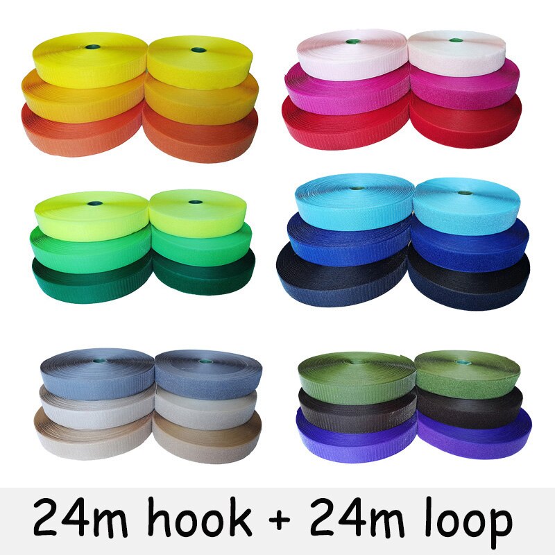 50mm Width velcros no adhesive fastener stick clothing tape sewing magic hook loop sticker strip velcroing strap stick 24 meters