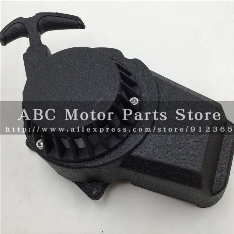Trekk starter start aluminium tykkere for 47cc 49cc gass minimoto pocket bike mini dirt bike crosser quad atv motorsykkel: Svart