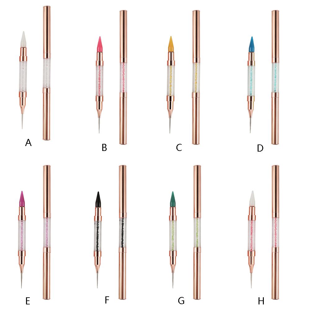 Dual-ended Nail Art Dotting Pen Crayons Stippling Point Drill Pen Acrylic Self-Adhesive Rhinestone Picker Wax Manicure Tools