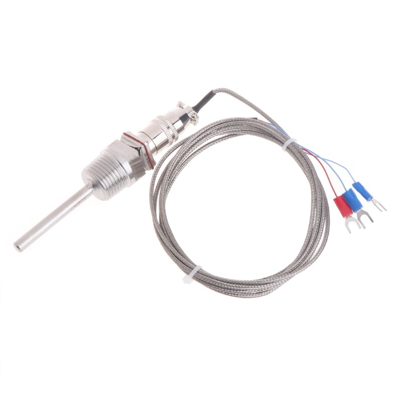 RTD Pt100 Temperature Sensor Probe L 5cm 1/2\" NPT Thread w/ Detachable Connector