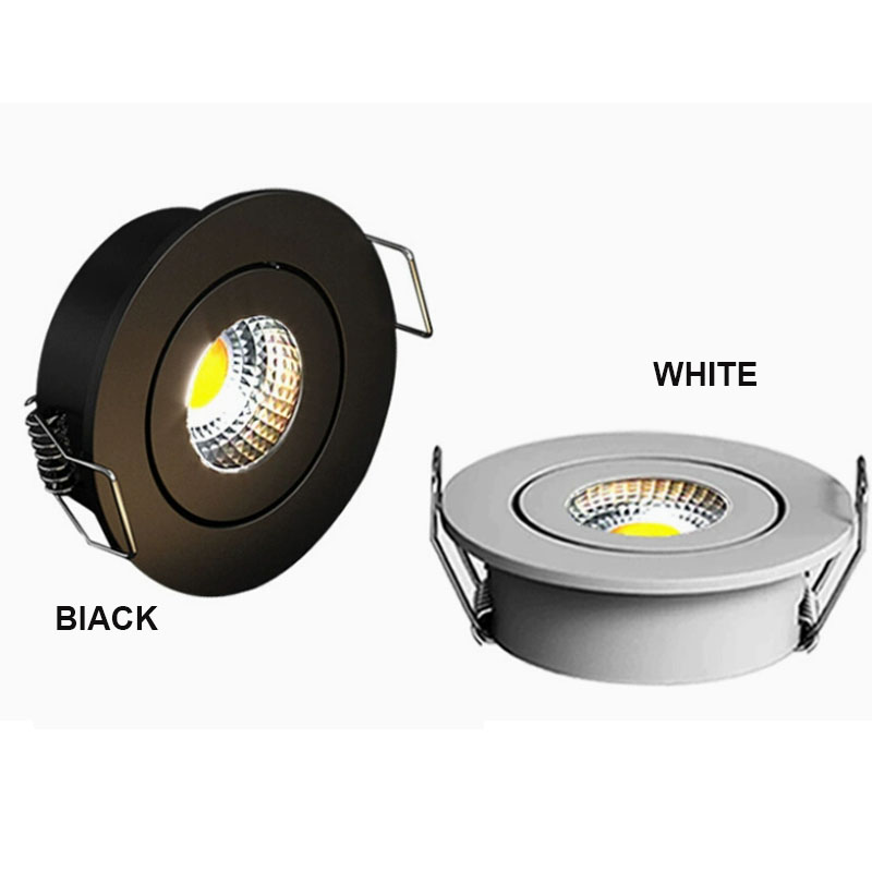 Ultradunne kastverlichting Dimbaar Klein spotlicht Verstelbaar 3W LED-plafondspot Downlight 40 mm-45 mm 110v 220v