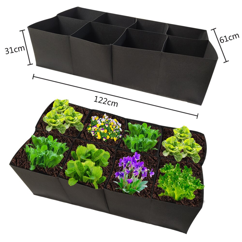 4/8 Grid Muti-Grid Rectangular Planting Bag Vegetable Split Planting Bag Green Growing Garden Flowerpot Beautiful Planting Bag
