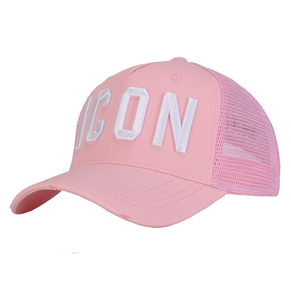 DSQ2-Sombrero de béisbol con letras bordadas para Hombre y mujer, gorra de béisbol con letras bordadas en color rosa, Hip Hop, unisex: Pink