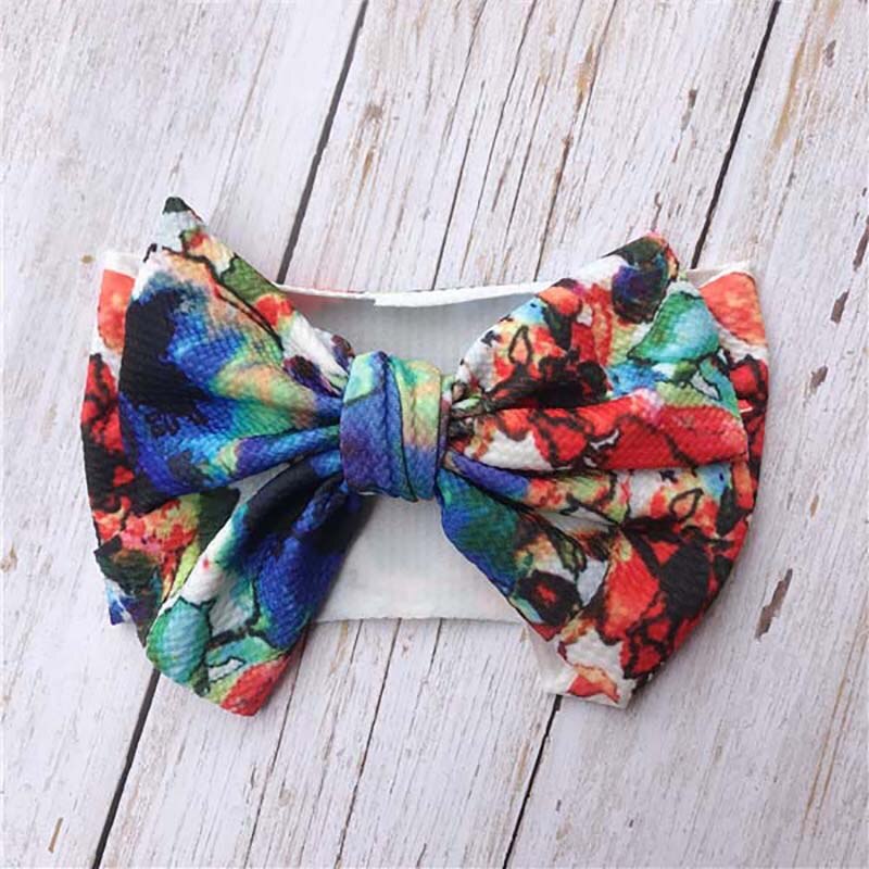 Diadema ancha con lazo grande para niña, turbante con estampado de lazo, cintas para el pelo para bebé, envolturas para la cabeza para niña, accesorios para el cabello: style 1