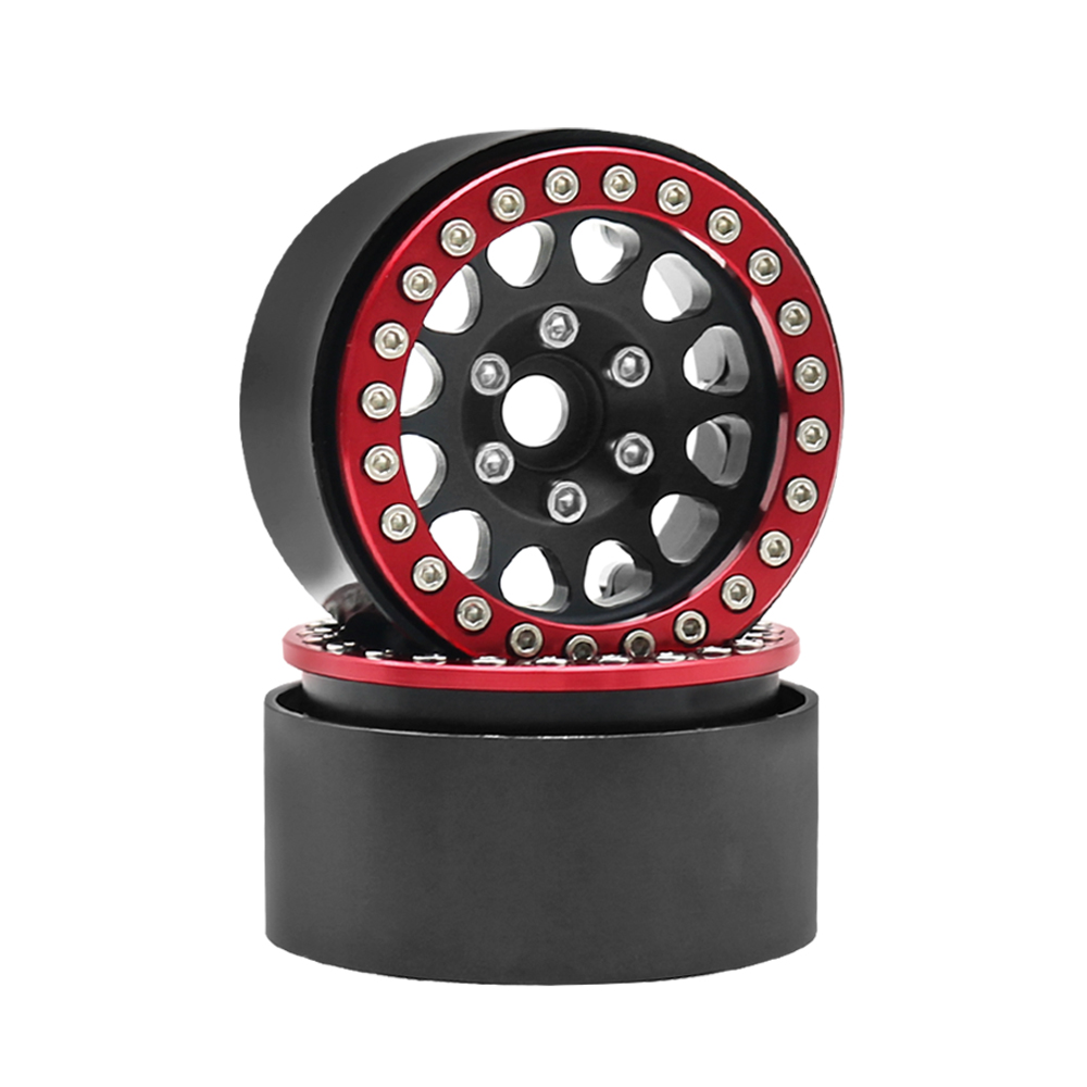 Metall 1.9 beadlock hjulnav för 1/10 hsp redcat  rc4wd wraith tamiya axial scx 10 d90 hpi rc bil reservdel: Vattenmelonsröd