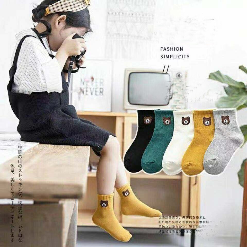 5 stuks/partij kindersokken herfst winter jongen studenten meisjes baby babysokken tube katoenen sokken kindersokken goedkope spullen babysokken