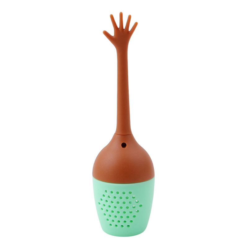 Grappig Hand Gebaren Thee-ei Zwarte Thee Zeef Siliconen Loose Leaf Herbal Spice Houder Thee Brouwen Gereedschap: Hand